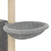 vidaXL Cat Tree with Sisal Scratching Posts Light Grey 131 cm