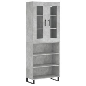 vidaXL Highboard Concrete Grey 69.5x34x180 cm Engineered Wood
