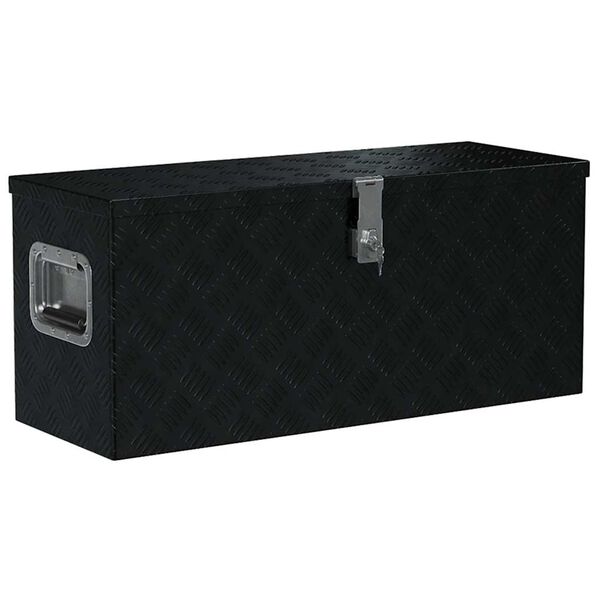 vidaXL Aluminium Box 80x30x35 cm Black