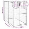 vidaXL Outdoor Dog Kennel Galvanised Steel with Roof 110x220x180 cm