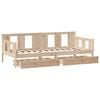 vidaXL Daybed with Drawers without Mattress 90x190 cm Single Solid Wood