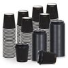 vidaXL Coffee Paper Cups with Lids 200 ml 250 pcs Black