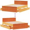 vidaXL Bed Frame without Mattress with Headboard Wax Brown 140x190 cm Solid Wood Pine