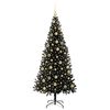 vidaXL Christmas Tree with 300 LEDs with Stand Black 210 cm PVC