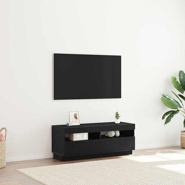 vidaXL TV Cabinet Black Oak 100 x 35 x 40 cm Engineered Wood