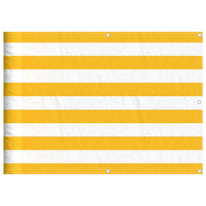 vidaXL Balcony Screen Yellow and White Stripe 75x800 cm