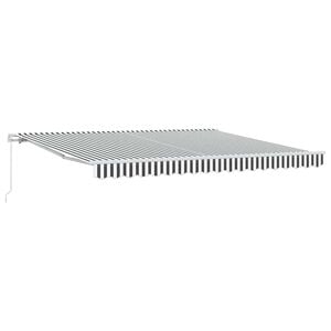 vidaXL Manual Retractable Awning Anthracite&White 400x300 cm