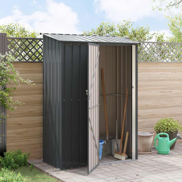 vidaXL Garden Sheds Anthracite 140.5 x 74 x 200 cm Metal