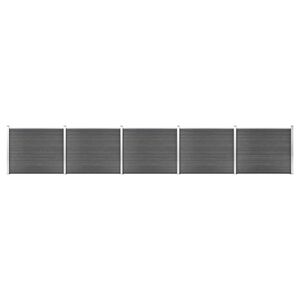 vidaXL Fence Panel Set WPC 872x146 cm Black