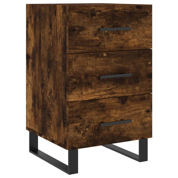 vidaXL Bedside Cabinet Smoked Oak 40x40x66 cm Engineered Wood