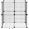 vidaXL 12-Panel Pet Cage with Door Black 35x35 cm Steel
