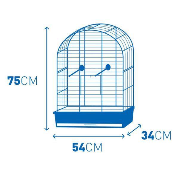 Duvoplus Bird Cage with Accessories Nina 54x34x75 cm Grey and Black
