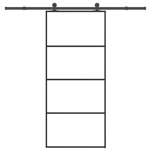 vidaXL Sliding Door with Hardware Set 90x205 cm ESG Glass&Aluminium