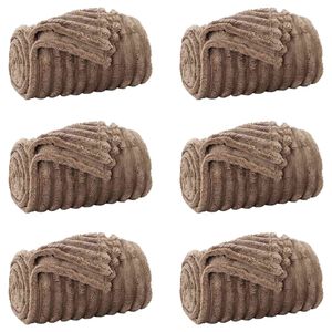 vidaXL Throw Blankets 6 pcs Camel 240 x 220 cm 8.24 kg Fleece