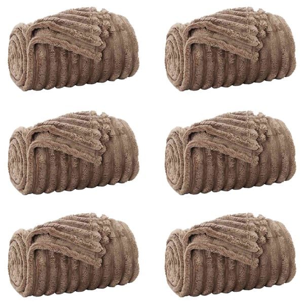 vidaXL Throw Blankets 6 pcs Camel 240 x 220 cm Fleece