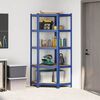 vidaXL 5-Layer Corner Shelf Blue Steel&Engineered Wood