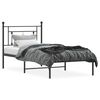 vidaXL Metal Bed Frame without Mattress with Headboard Black 100x190cm