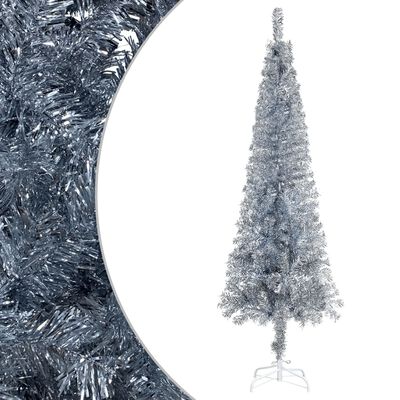 vidaXL Slim Christmas Tree Silver 180 cm