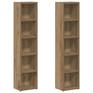 vidaXL CD Cabinets 2 pcs Artisan Oak 21x16x93.5 cm Engineered Wood