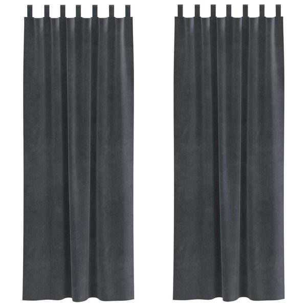 vidaXL Blackout Curtains 2 pcs Light Grey 140 x 245 cm Velvet