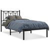 vidaXL Metal Bed Frame without Mattress with Headboard Black 90x200cm