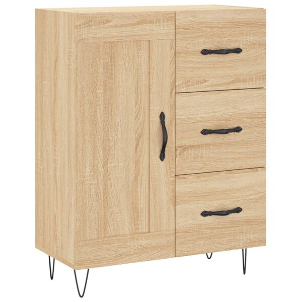 vidaXL Sideboard Sonoma Oak 69.5x34x90 cm Engineered Wood