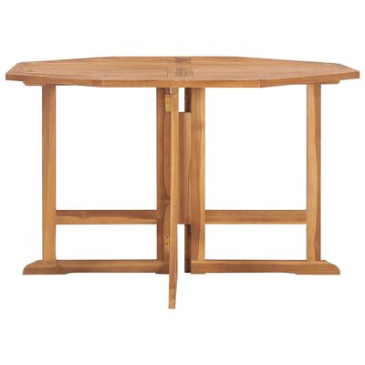 vidaXL Folding Garden Dining Table 110x110x75 cm Solid Wood Teak
