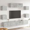 vidaXL 7 Piece TV Cabinet Set Concrete Grey Engineered Wood