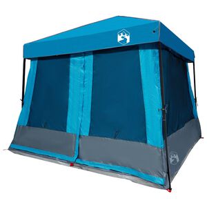 vidaXL Camping Tent Set Folding 2 pcs Blue Taffeta and Fabric