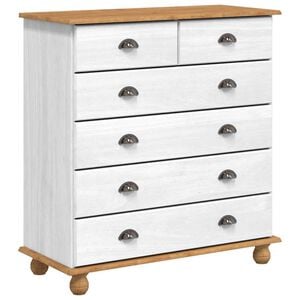 vidaXL Chest of Drawer ASKIM White 91 x 40 x 95.5 cm Solid Pine Wood
