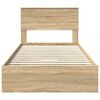 vidaXL Storage Bed with Drawer Sonoma Oak 100 x 200 cm Engineered Wood