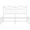 vidaXL Metal Bed Frame without Mattress with Headboard White 140x190cm