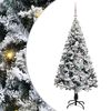 vidaXL Artificial Christmas Tree with 150 LEDs with Stand White 150 cm