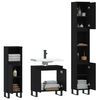 vidaXL 3 Piece Bathroom Cabinet Set Black Engineered Wood