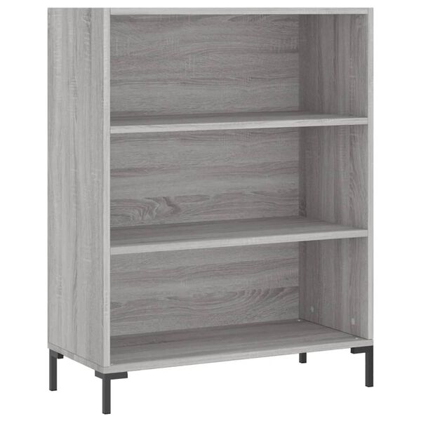 vidaXL Bookcase Grey Sonoma 69.5x32.5x90 cm Engineered Wood