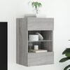 vidaXL TV Wall Cabinet with LED Lights Grey Sonoma 40x30x60.5 cm