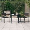 vidaXL 3 Piece Garden Dining Set Black