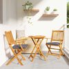 vidaXL Folding Chair 2 pcs Grey 49 x 57.5 x 92cm Solid Acacia wood