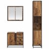 vidaXL Bathroom Furniture Set with Door 3 pcs Old wood 65 x 33 x 60 cm