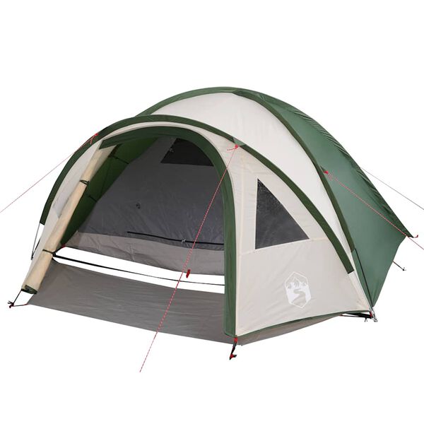 vidaXL Camping Tent Dome 4-Person Green Waterproof