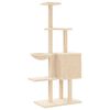 vidaXL Cat Tree with Sisal Scratching Posts Cream 145 cm