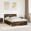 vidaXL Bed Frame Smoked Oak 140 x 190 cm Engineered wood