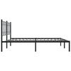 vidaXL Metal Bed Frame without Mattress with Headboard Black 193x203cm