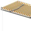 vidaXL Manual Retractable Awning with Posts 3.5x2.5 m Yellow and White