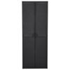 vidaXL Garden Storage Cabinet Black 65x45x172 cm PP Rattan