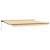 vidaXL Manual Retractable Awning Yellow and White 4.5 x 3.5 m