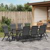 vidaXL Garden Dining Set 9 pcs Grey Powder-Coated Steel