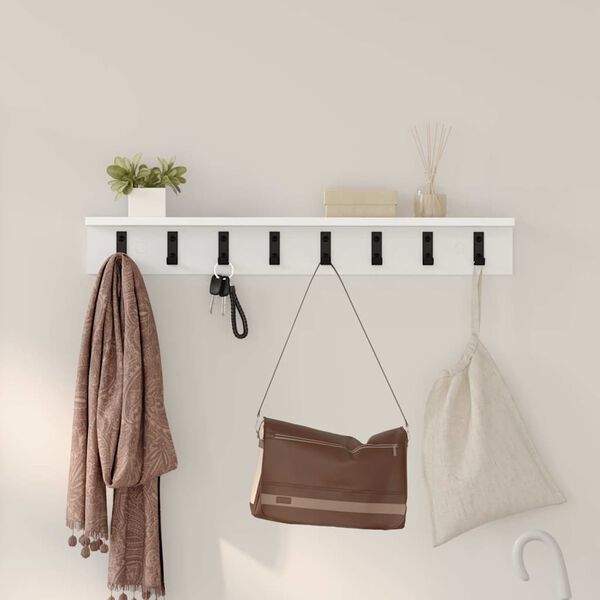 vidaXL Wall-Mounted Coat Rack Wall-mounted White 80 x 10.5 x 10.5 cm