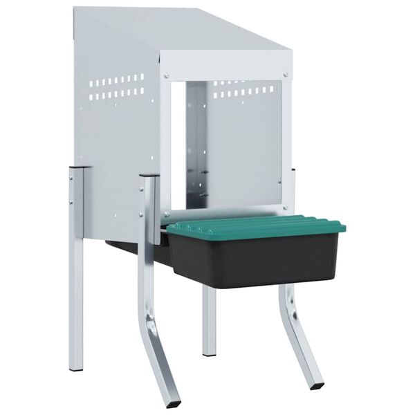 vidaXL Chicken Nesting Box 1 Compartment with Legs Galvanised Steel