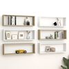 vidaXL Wall Cube Shelf 6 pcs White&Sonoma Oak 80x15x26.5cm Engineered Wood
